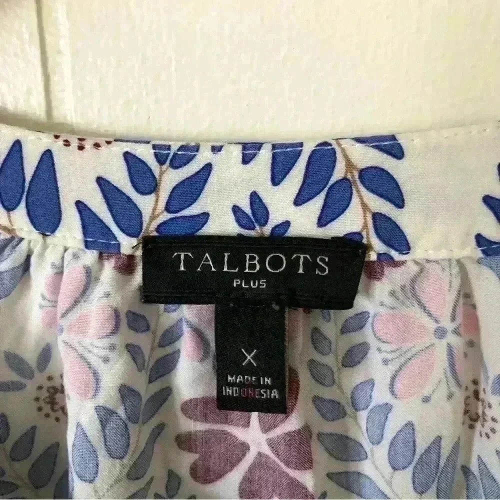 Talbots Floral Printed Rayon Top Blouse Size 1X - Picture 3 of 9